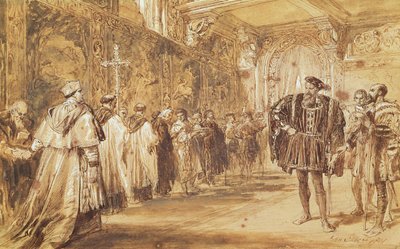 Henry VIII and Cardinal Thomas Wolsey, 1861 by John Gilbert